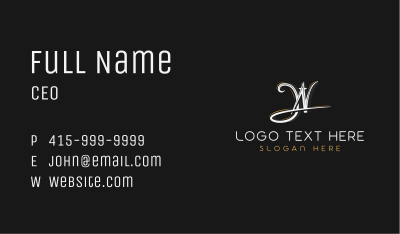 Vintage Letter W Brand Business Card Image Preview