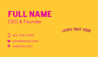 Playful Pop Art Wordmark Business Card Image Preview