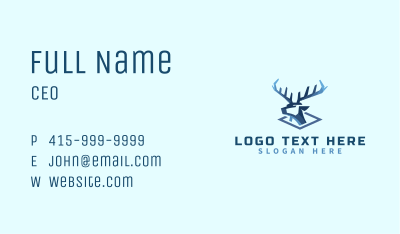 Geometric Deer Zoo Business Card Image Preview