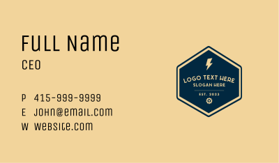 Lightning Bolt Electricity  Business Card Image Preview