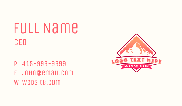 Outdoor Mountain Adventure Business Card Design Image Preview