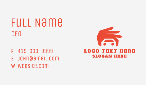 Hand Car Vehicle Business Card Design Image Preview