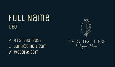 Beige Tulip Flower Business Card Image Preview