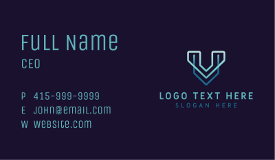 Generic Blue Letter V Business Card Image Preview