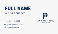 Law Pillar Letter P Business Card Design