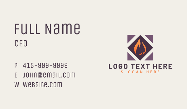 Heat Fire Energy Business Card Design Image Preview