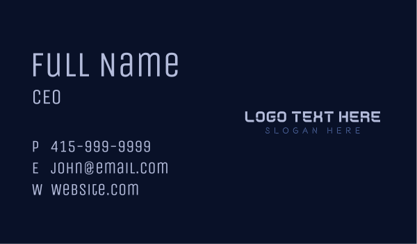 Modern Digital Wordmark Business Card Design Image Preview