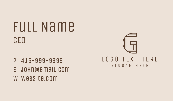Wooden Letter G Business Card Design Image Preview
