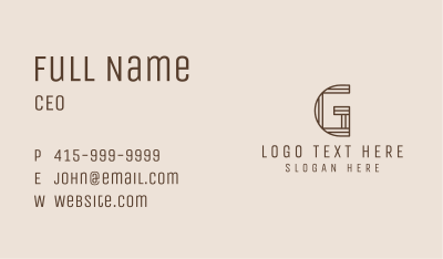 Wooden Letter G Business Card Image Preview