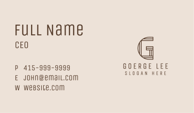Wooden Letter G Business Card Image Preview