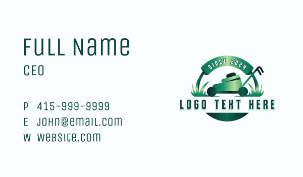 Lawn Mower Landscaping Business Card Design Image Preview