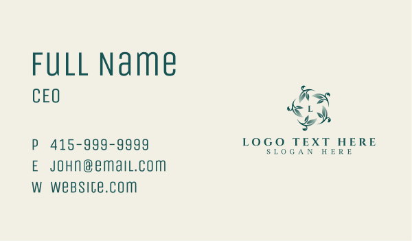 Elegant Leaf Planting Business Card Design Image Preview