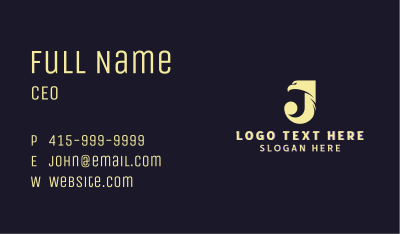 Eagle Falcon Letter J Business Card Image Preview