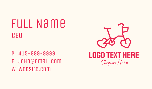 Red Bike Heart Business Card Design Image Preview