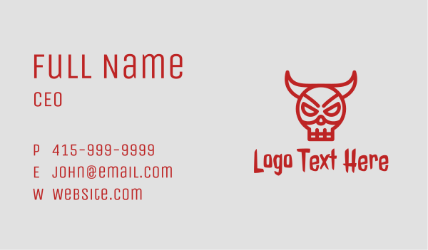 Red Bull Mask Business Card Design
