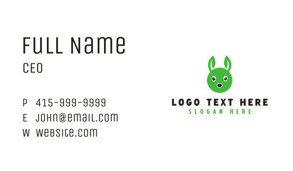 Green Rabbit Leaf Business Card Design Image Preview
