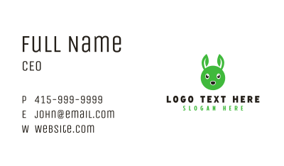 Green Rabbit Leaf Business Card Image Preview