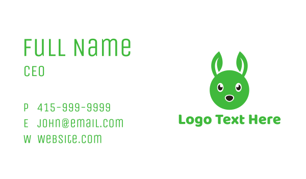 Green Rabbit Leaf Business Card Design