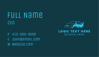 Gradient Car Wash Cleaning Business Card Image Preview