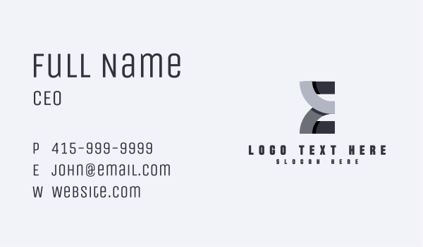 Classic Geometric Letter E Business Card Design Image Preview