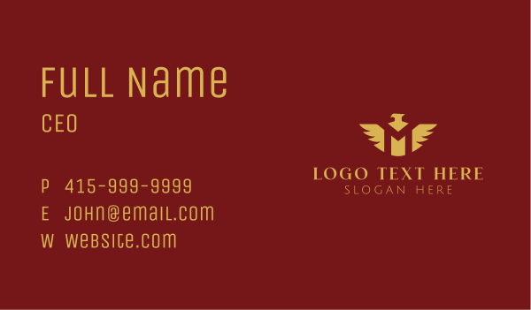 Gold Falcon Letter M Business Card Design Image Preview