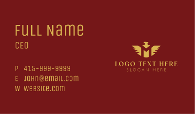 Gold Falcon Letter M Business Card Image Preview