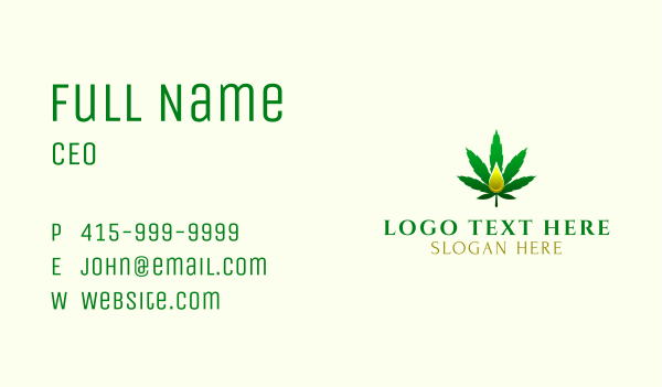Marijuana Oil Extract Business Card Design Image Preview