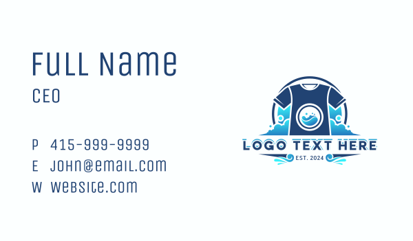 Washing Laundry Tshirt Business Card Design Image Preview