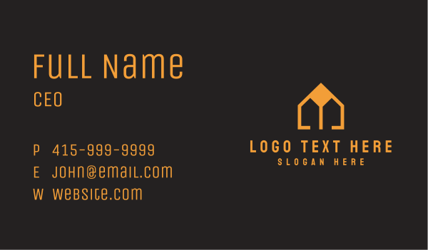 Orange House Letter M Business Card Design Image Preview