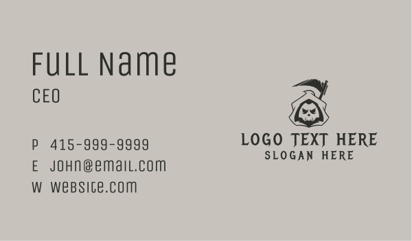 Spooky Grim Reaper Business Card Design Image Preview