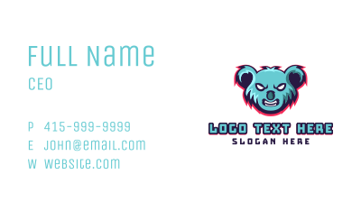 Angry Koala Gaming Business Card Image Preview