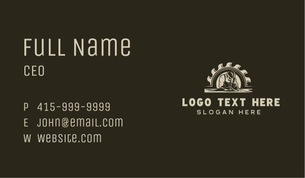 Chainsaw Lumberjack Carpentry Business Card Design Image Preview