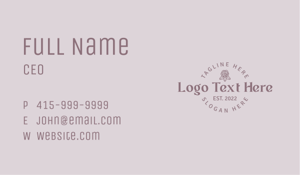 Elegant Flower Wordmark Business Card Design Image Preview