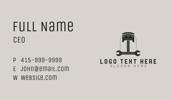 Industrial Piston Wrench Business Card Design Image Preview