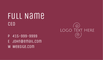 Swirly Line Wordmark Business Card Image Preview
