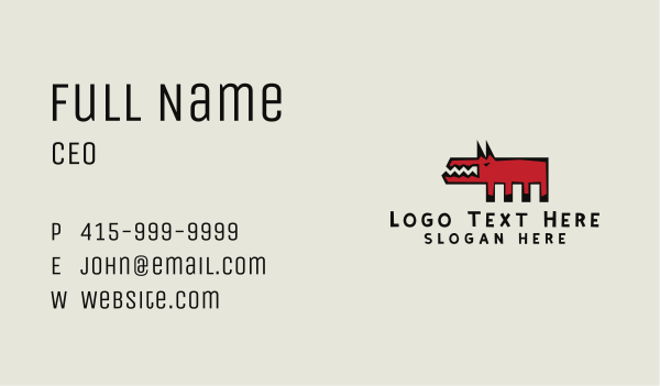 Angry Dog Cave Painting Business Card Design Image Preview