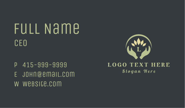 Natural Hand Massage Business Card Design Image Preview