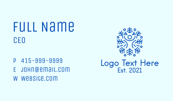 Cool Human Snowflake Business Card Design Image Preview