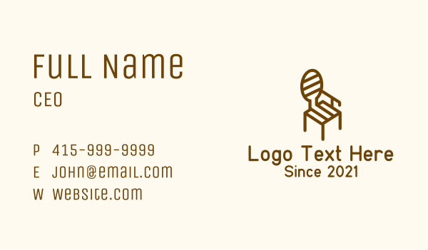 Brown Round Back Chair Business Card Design Image Preview