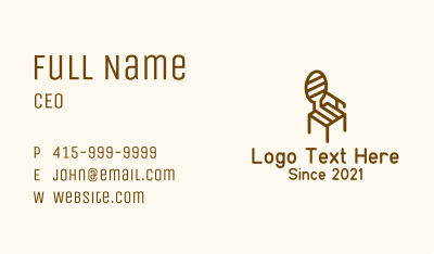 Brown Round Back Chair Business Card Image Preview