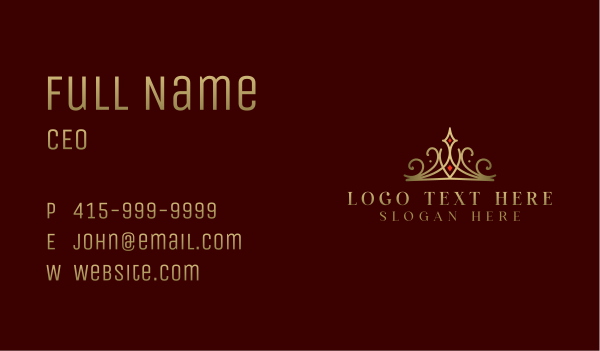 Royal Crown Tiara Business Card Design Image Preview