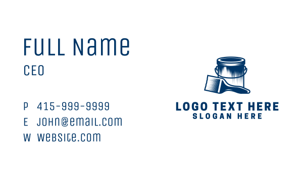 Blue Painter Brush Business Card Design Image Preview