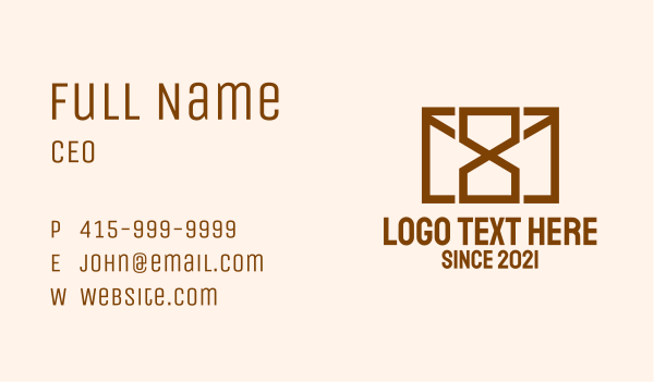 Brown Mail Hourglass  Business Card Design Image Preview