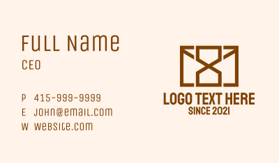 Brown Mail Hourglass  Business Card Image Preview