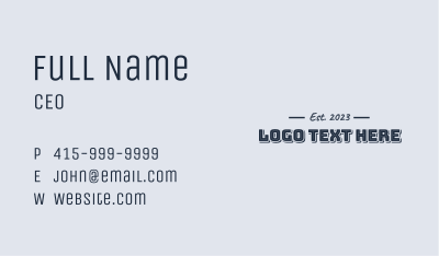 Fancy Style Wordmark Business Card Image Preview