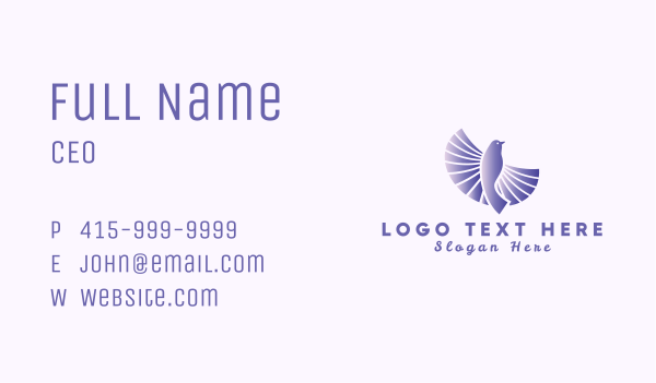 Violet Gradient Bird Business Card Design Image Preview