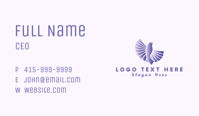 Violet Gradient Bird Business Card Image Preview