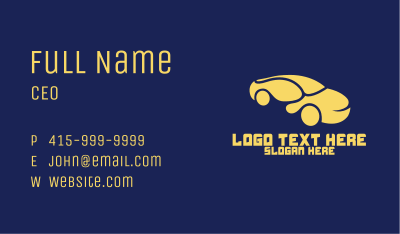 Curvy Yellow Car Business Card Image Preview