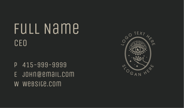 Mystical Eye Hand Business Card Design Image Preview