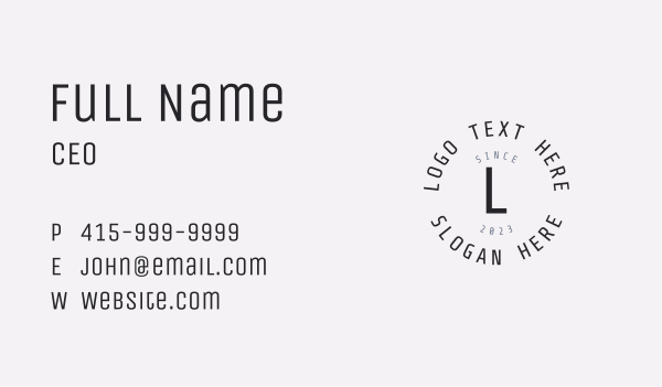 Round Company Letter Business Card Design Image Preview